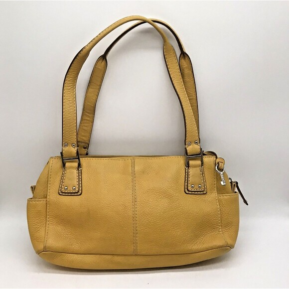 Vintage Fossil Mustard  Pebbled Leather Shoulder Bag with Key ZB9961 Authentic - Picture 1 of 11